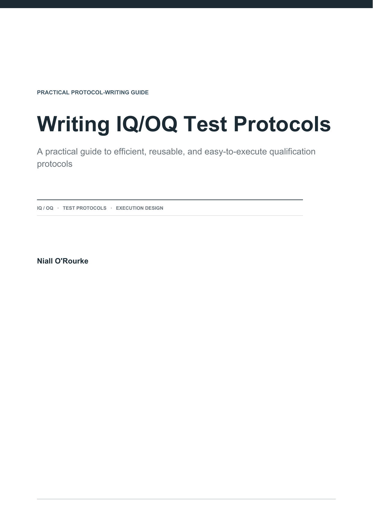 Cover of Writing IQ/OQ Test Protocols